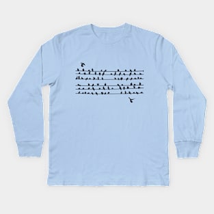 Birds on a wire Kids Long Sleeve T-Shirt